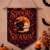 Spooky Hanging Pennant Banner On Halloween Holiday