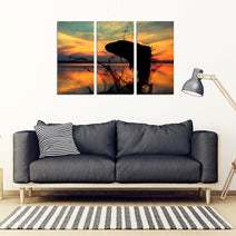 Fish Jumping Out Water Fishing Canvas Decor
