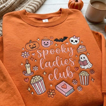 Halloween Spooky Ladies Club Sweatshirt Embroidered