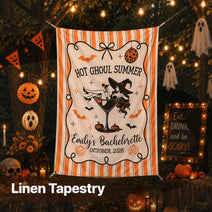 Hot Ghoul Summer Linen Tapestry On Halloween Holiday
