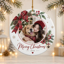 Merry Christmas With Pet Friend - Decor With Christmas Ornament